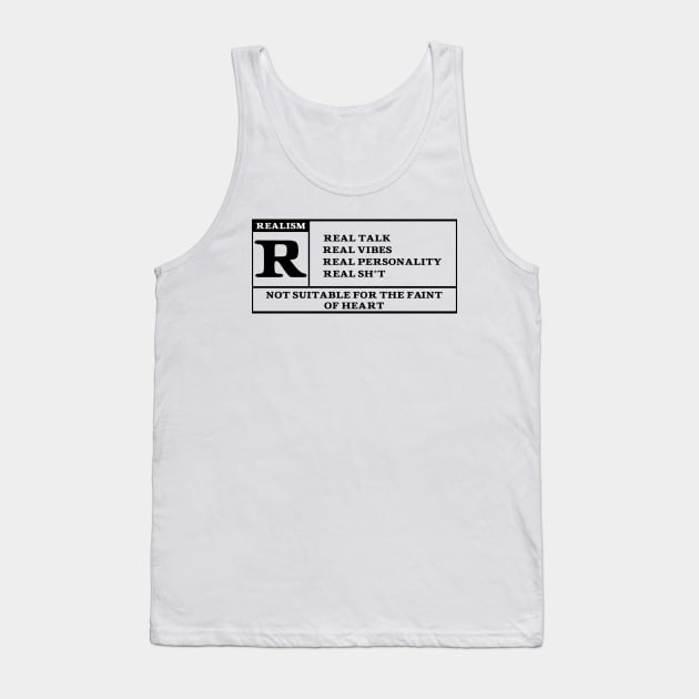 Rated R for Realism White/Black Tank Top by JulzD4W